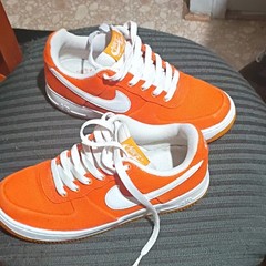 Nike Air Force 1 Low Unisex Canvas Sneakers Orange/White US 7.5 0008669201