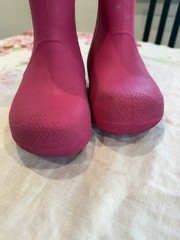 Crocs Handle It Rain Boot Pink Flower Pull On Unisex Kids Rubber Waterproof C11