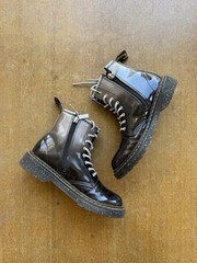Dr Martens Silver Gradient Bouncing Soles High Top Boots Shoes Girls 3 US