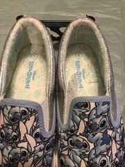 Ground Up Disney Lilo Stitch Silver And Blue Glitter Slip On Shoes Youth Size 5