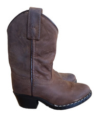 Masterson Boot Co Brown Leather Western Cowboy Boots, Kids Child Size 9
