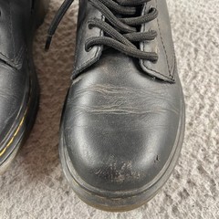 Dr. Martens Docs 1460 J Combat Boots Youth US Size 3 Black Leather Side Zip