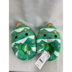 Squishmallows Christmas Tree Plush Slippers Kids Size 13/1 Green Holiday Carol