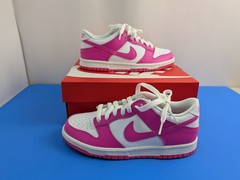 Nike Dunk Low GS White Laser Fuschia FB9109-102 Size 4.5Y / 6W