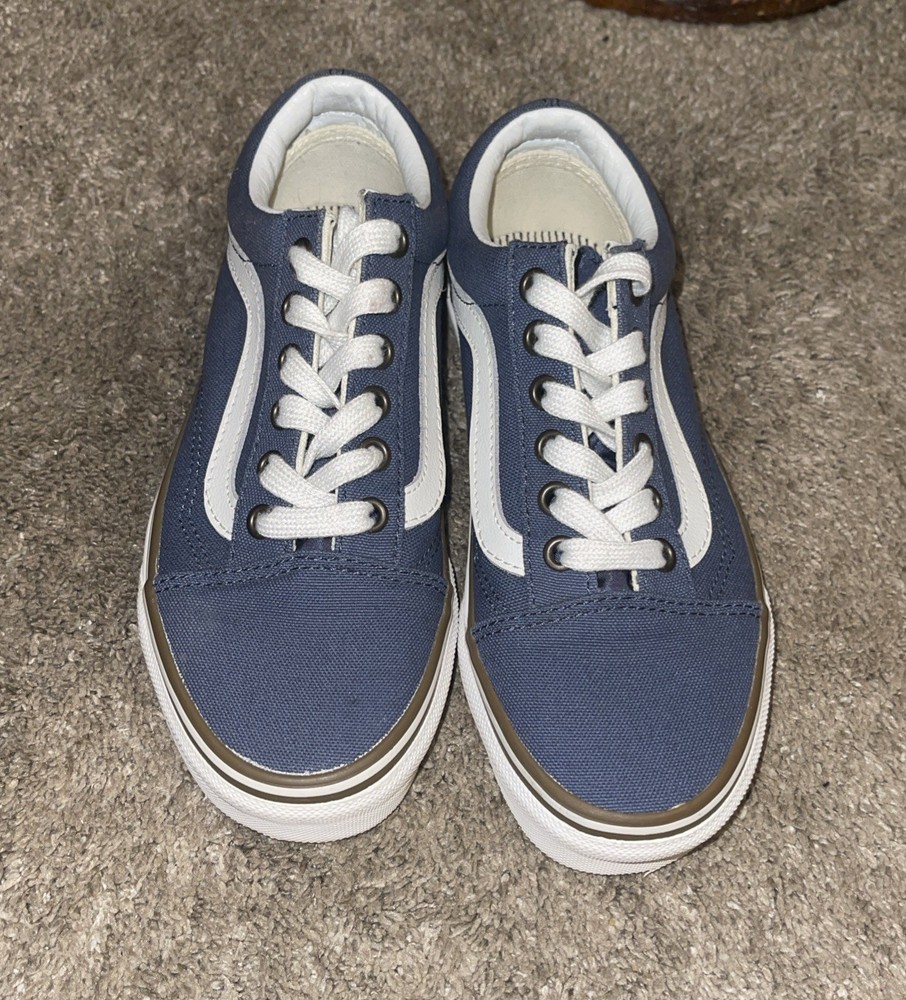 VANS Old Skool Blue White Canvas Low Top Sneakers US Unisex Size 3.5