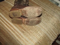 El General Brown Snake Print Leather Square Toe Cowboy Boots Youth sz 13 Mex 20