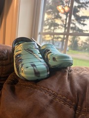 Rugged Shark Kids Camouflage Clog Shoes Blue/Black/Green Size 9 Rubber Strap