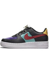 NIKE AIR FORCE 1 LV8 EMB NBA (GS) BLACK-GYM RED SZ 6Y-WOMENS SZ 7.5 [DN4178-001]