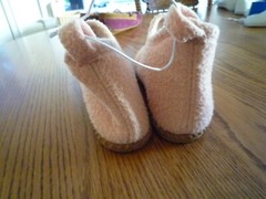 Inside & Outside Fleece Slipper Booties with Rubber Soles Youth Size 5