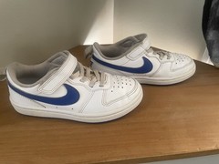 Nike Kids 12C Lowtop All Day Play White And Blue Shoes