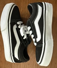 Vans Ward Canvas Kids Shoes Size 10.5 Youth – Black / White VN0A38J9IJU1