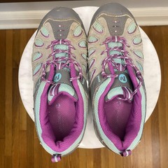 Merrell Chameleon Low Lace WPFP Shoes Youth Size 2 Gray Purple Waterproof Hiking