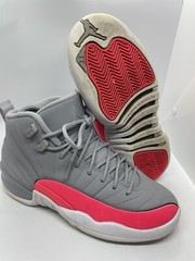 NIKE AIR JORDAN 12 RETRO (GS) WOLF GREY-PINK WOMENS SZ 5 510815-060