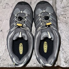 New Keen 1011908 Koven Gray Leather Drawstring Hiking Shoes Sandals 5 Boys Youth