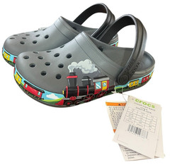 Kids Crocs Fun Lab Train Band Clog Slate Grey Kids Size J3 NWT 2018