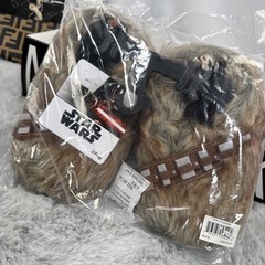 Disney Star Wars Slippers Chewbacca TODDLER L 9-10 Brown Faux Fur NEW