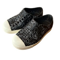 Native Disney Jefferson Kids Size C8 Mickey Mouse Doodle Black Slip-On Shoes