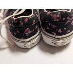 Vans Era Floral Black Pink Blue Canvas Skate Shoes Kids Size 3.0 Low Top Sneake