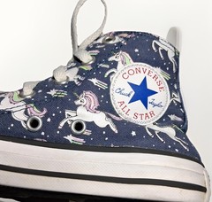 Converse Chuck Taylor All Star Junior 13 Navy Unicorn Print High Top