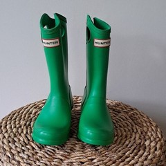 Hunter Youth Classic Grab Handle Wellington Rain/Outdoor Boots Green G1/B13