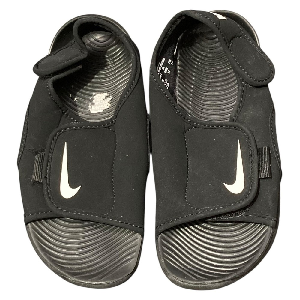 Kids Nike Black Sunray Adjust 5 v2 Sandals Water Shoes – Size 13c