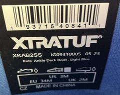 Xtratuf Kid’s Ankle Deck Boots-Light Blue/Whale Pattern-Size: 3