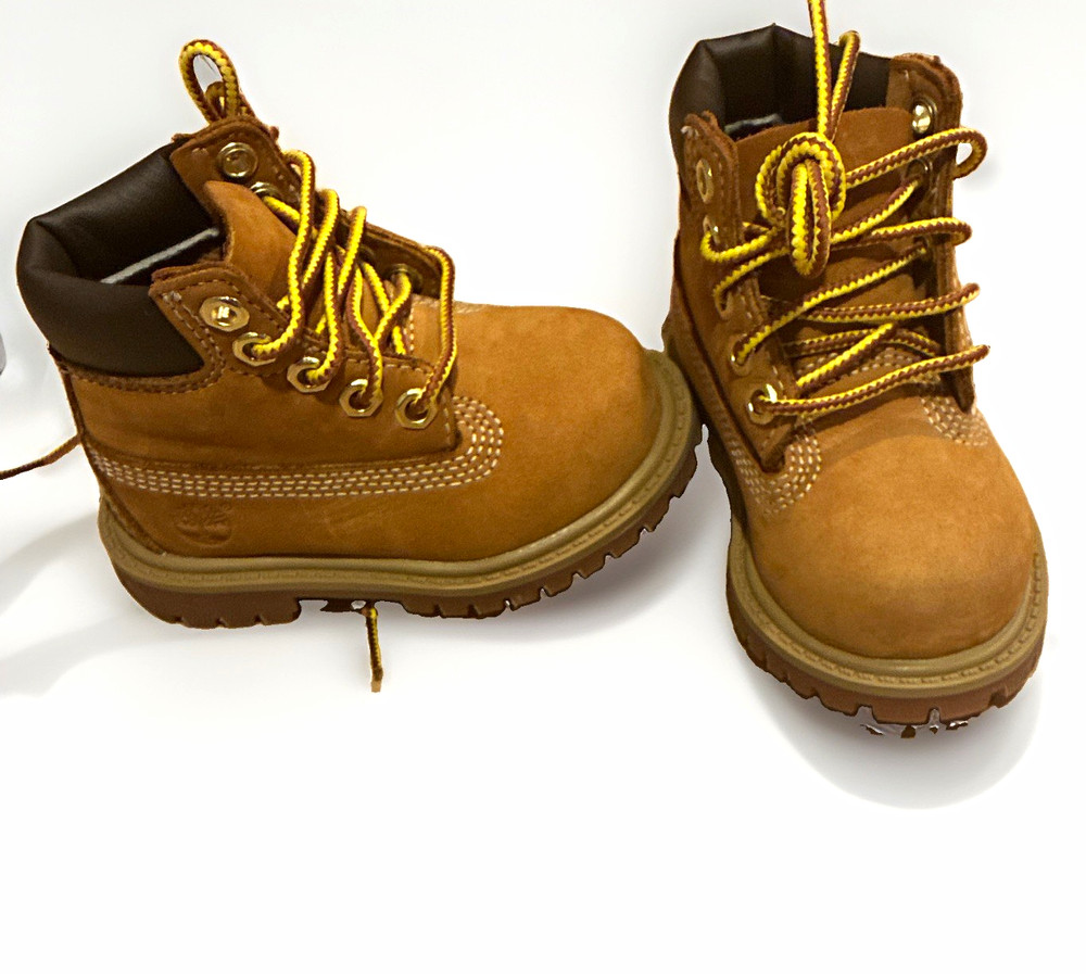Timberland Toddler Ankle Boots Brown Solid Lace-Up Round Toe Eyelet Accents