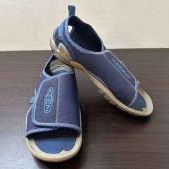 KEEN Knotch River OT Slip-On Sandals Blue Hook & Loop Adjustable Strap US 3 Kids