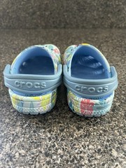 CROCS Size Kids 6 Blue Stitch Tropical Classic Clogs Travel Vacation Disney