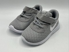 Nike Tanjun Kid Size 7 Grey White Hook and Loop Slip on Sneakers New