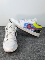 Jordan 1 Low GS Old School Gaming Youth Sneakers Size 4Y Pixel Art DM8969-114