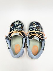 Hey Dude Toddler 8 Navy Blue Dinosaur Orange Laces