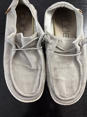 Hey Dude Wendy Chambray Light Grey Lace Up Sneaker size 7