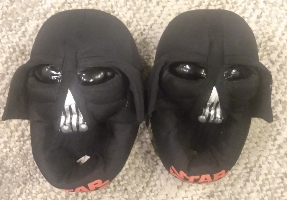 Darth Vader Slippers, Youth L 9-10, Lucasfilms Ltd, RN 73639,