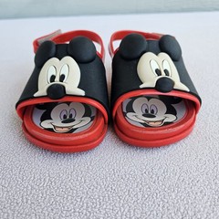 Mini Melissa Disney Mickey Mouse Sandal SZ 7 Hook & Loop Jelly Red Black
