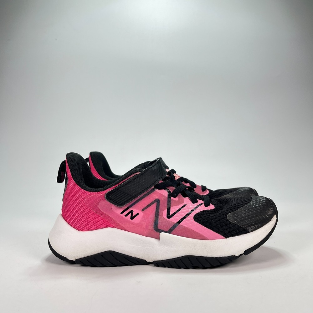 New Balance Rave Run v2 Bungee Lace Pink Black Shoes YTRAVAS2 Youth Girls Sz 1.5