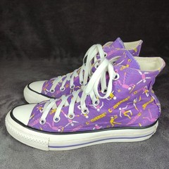 Converse All Star high-top sneakers Purple sports themed graphic Youth Size 4.5