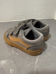 VANS Gray Canvas Hook & Loop Sneakers Unisex Kids Toddler US 4 Low Top Comfort