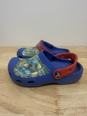 Crocs Superman Blue Red Rubber Clogs Slip On Shoes Little Kids 12-13 #23