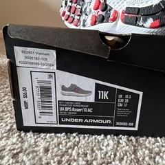 Under Armour UA BPS Assert 10 AC Kids‘ Athletic Sneakers Gray/Red Size 11K