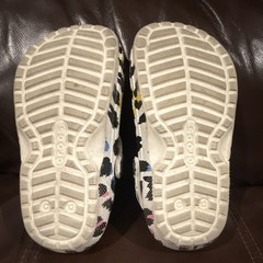 Crocs Classic Clog Kids White Leopard Print Slip On US 12