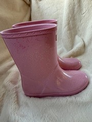 $90 Hunter Little Kid First Classic Giant Glitter Boot Light Pink US2/UK1/EU33