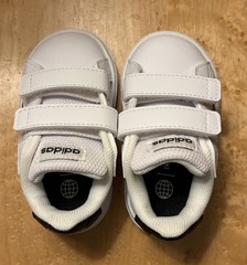 adidas GW6527 White Black Hook & Loop Sneakers Unisex Kids Size 4K