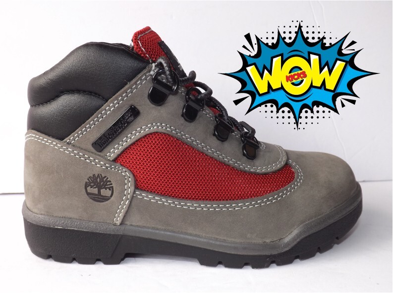 TIMBERLAND LITTLE KIDS FIELD BOOTS ‚GREY/RED‘ A1RG1
