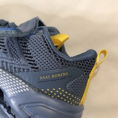 Kids Sneakers 3.5 Blue Yellow Mesh Running Shoes Bass Ploa