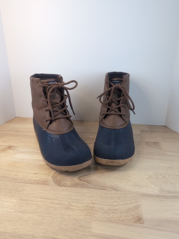 Sperry Port Boots, Size 5 M, Brown/Navy