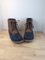 Sperry Port Boots, Size 5 M, Brown/Navy