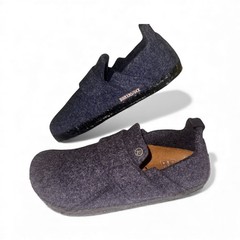 Birkenstock Zermatt HL Kids Felt Slippers – Blue Wool Felt (EU 34 / US 3–3.5)