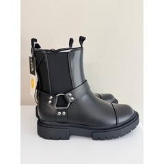 Art Class Crosby Harness Moto Boots Kids Size 1 Black Lug Sole NWT