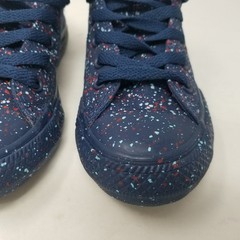 Converse Ox Splatter Junior Sz 12 Chuck Taylor Casual Sneaker Low Top Paint Blue